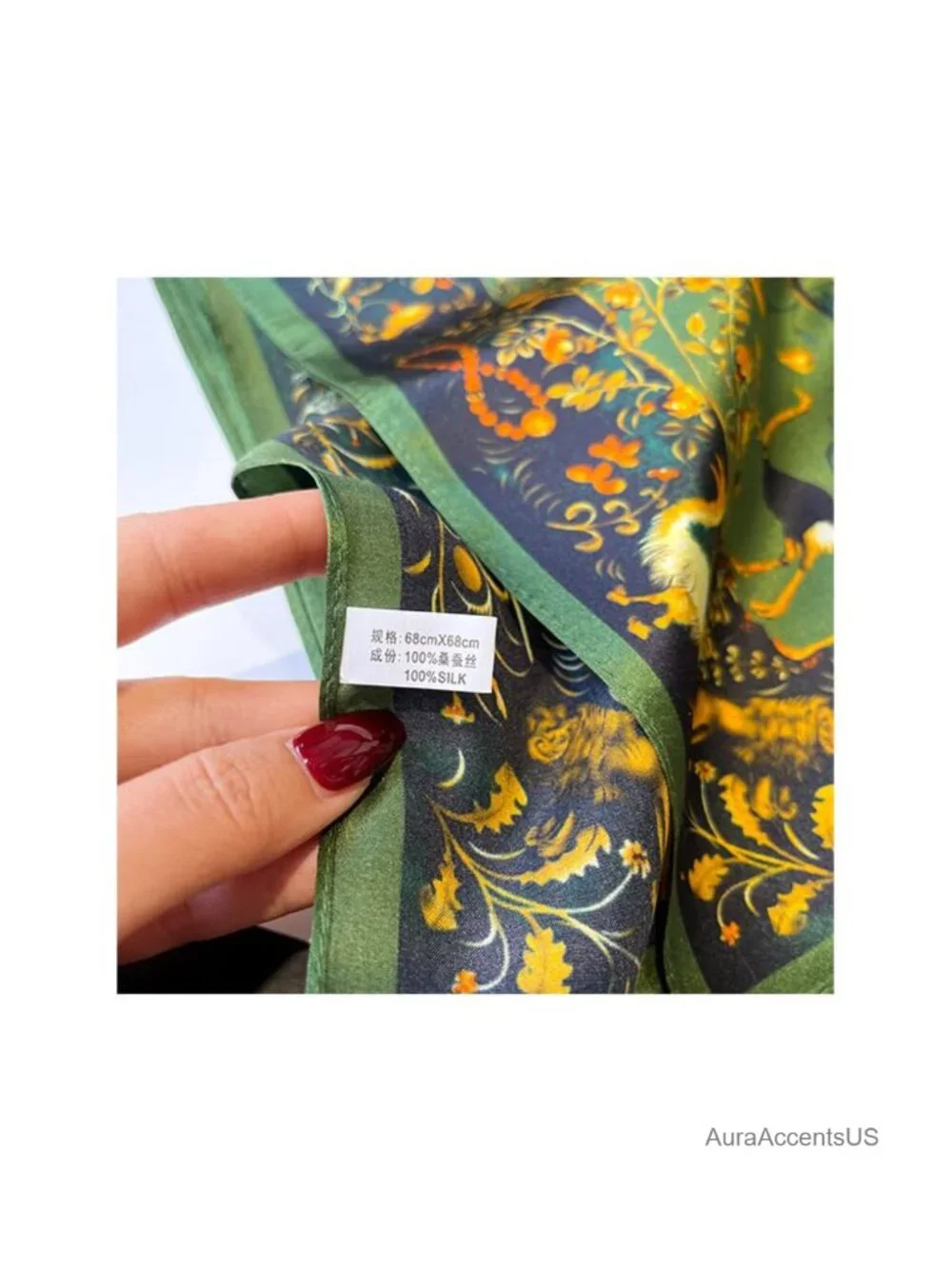 100% Pure Mulberry Silk Square Scarf 26
